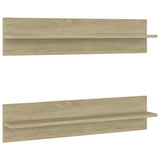 Vidaxl wandschappen 2 st 80x11,5x18cm bewerkt hout sonoma eikenkleurig