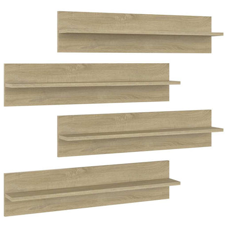 Vidaxl wandschappen 4 st 80x11,5x18cm bewerkt hout sonoma eikenkleurig