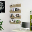 Vidaxl wandschappen 4 st 80x11,5x18cm bewerkt hout sonoma eikenkleurig