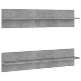 Vidaxl wandschappen 2 st 80x11,5x18 cm bewerkt hout betongrijs