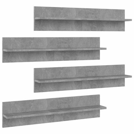 Vidaxl wandschappen 4 st 80x11,5x18 cm bewerkt hout betongrijs