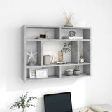 Vidaxl wandschap 75x16x55 cm bewerkt hout betongrijs