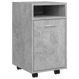 Vidaxl bijzetkast met wielen 33x38x60 cm bewerkt hout betongrijs