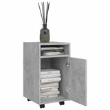 Vidaxl bijzetkast met wielen 33x38x60 cm bewerkt hout betongrijs
