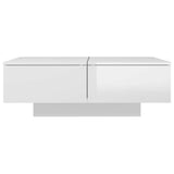 Vidaxl salontafel 90x60x31 cm bewerkt hout hoogglans wit