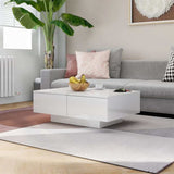 Vidaxl salontafel 90x60x31 cm bewerkt hout hoogglans wit
