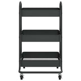 Vidaxl trolley 3-laags 43x34x79 cm staal zwart