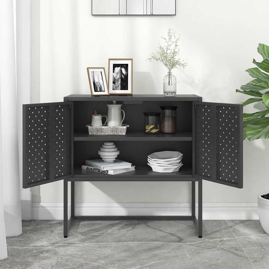 Vidaxl dressoir 75x35x75 cm staal antracietkleurig