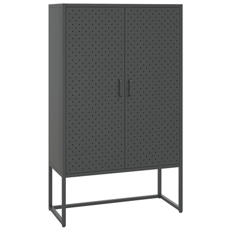 Vidaxl hoge kast 80x35x135 cm staal antracietkleurig