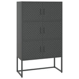 Vidaxl hoge kast 80x35x135 cm staal antracietkleurig