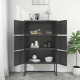Vidaxl hoge kast 80x35x135 cm staal antracietkleurig