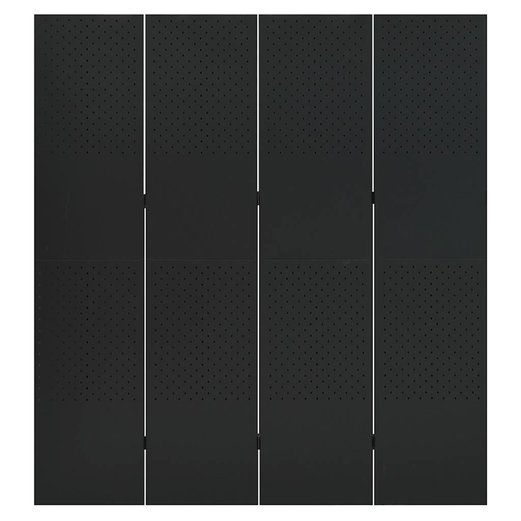 Vidaxl kamerscherm met 4 panelen 160x180 cm staal zwart