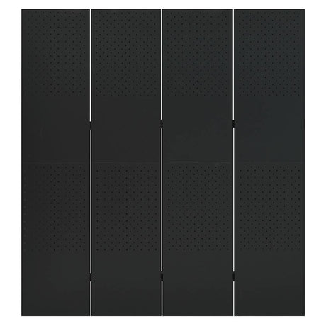 Vidaxl kamerscherm met 4 panelen 160x180 cm staal zwart