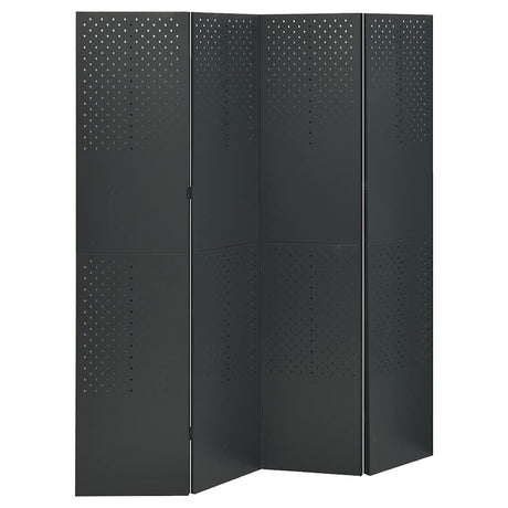 Vidaxl kamerscherm met 4 panelen 160x180 cm staal antracietkleurig