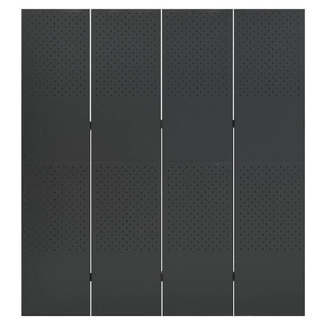 Vidaxl kamerscherm met 4 panelen 160x180 cm staal antracietkleurig