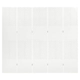 Vidaxl kamerscherm met 5 panelen 200x180 cm staal wit