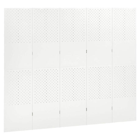 Vidaxl kamerscherm met 5 panelen 200x180 cm staal wit