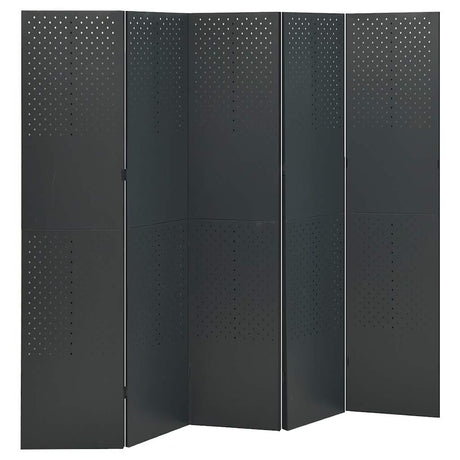 Vidaxl kamerscherm met 5 panelen 200x180 cm staal antracietkleurig