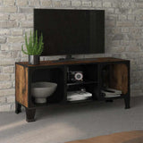 Vidaxl tv-meubel 105x36x47 cm metaal en mdf rustiek bruin