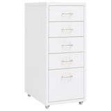 Vidaxl ladeblok verrijdbaar 28x41x69 cm metaal wit