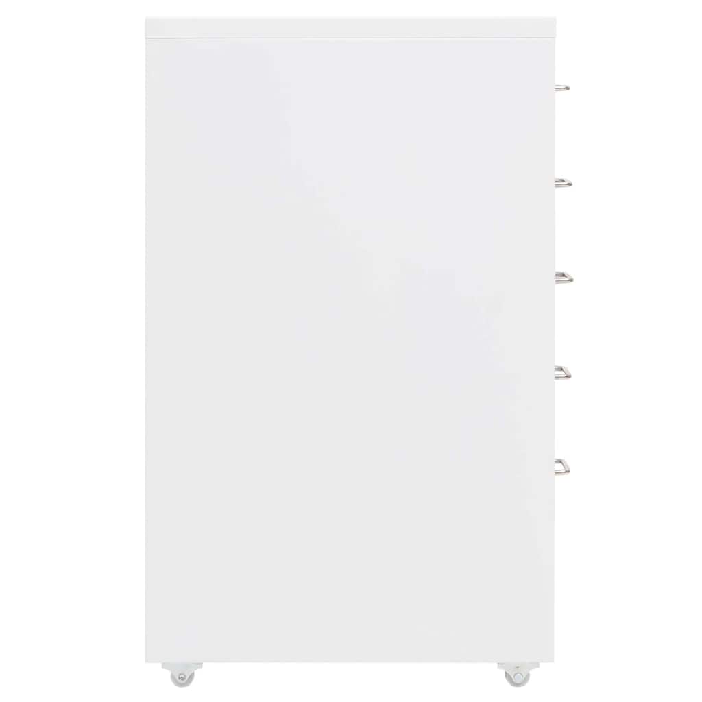 Vidaxl ladeblok verrijdbaar 28x41x69 cm metaal wit