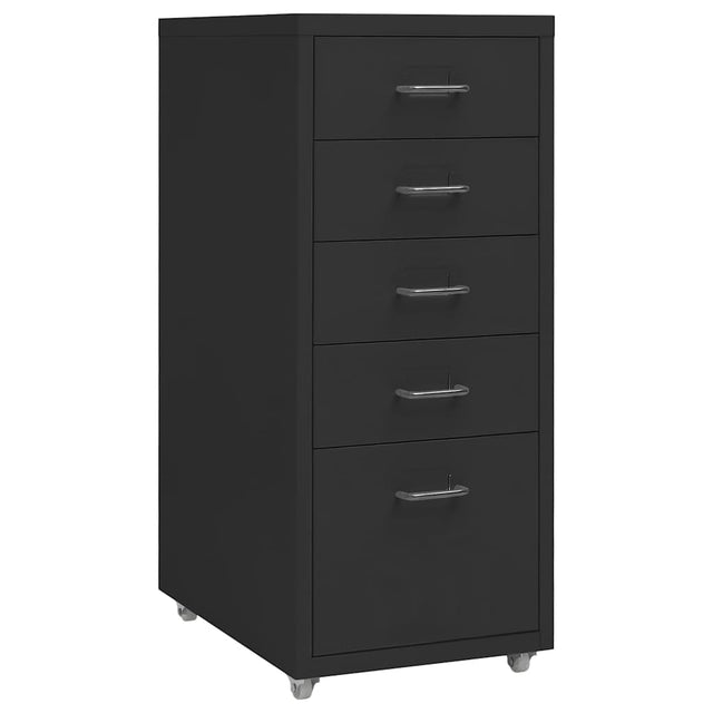 Vidaxl ladeblok verrijdbaar 28x41x69 cm metaal zwart
