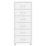 Vidaxl ladeblok verrijdbaar 28x41x69 cm metaal wit