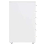 Vidaxl ladeblok verrijdbaar 28x41x69 cm metaal wit