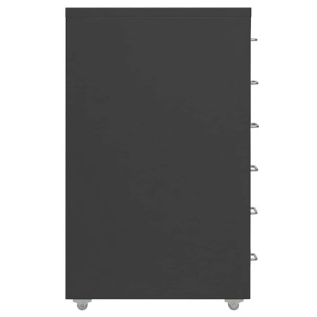 Vidaxl ladeblok verrijdbaar 28x41x69 cm metaal antracietkleurig