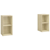 Vidaxl tv-meubelen 2 st 72x35x36,5 cm bewerkt houtsonoma eikenkleurig