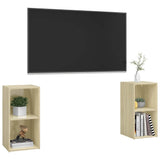 Vidaxl tv-meubelen 2 st 72x35x36,5 cm bewerkt houtsonoma eikenkleurig