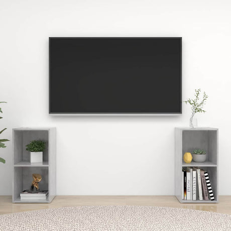 Vidaxl tv-meubelen 2 st 72x35x36,5 cm bewerkt houtbetongrijs