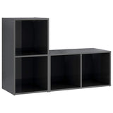 Vidaxl tv-meubelen 2 st 72x35x36,5 cm bewerkt hout hoogglans grijs