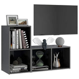 Vidaxl tv-meubelen 2 st 72x35x36,5 cm bewerkt hout hoogglans grijs