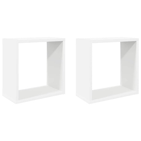 Vidaxl wandschappen kubus 2 st 30x15x30 cm wit