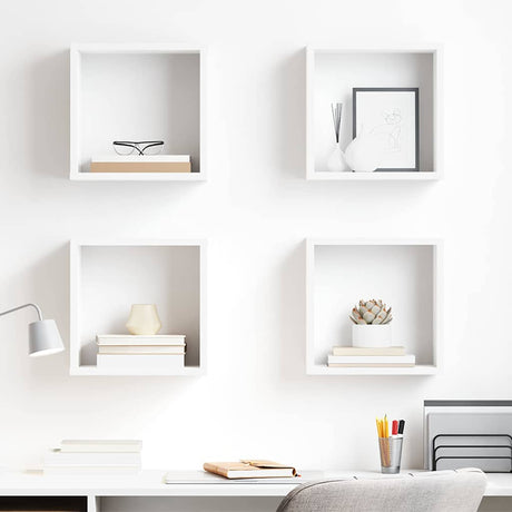 Vidaxl wandschappen kubus 4 st 30x15x30 cm wit