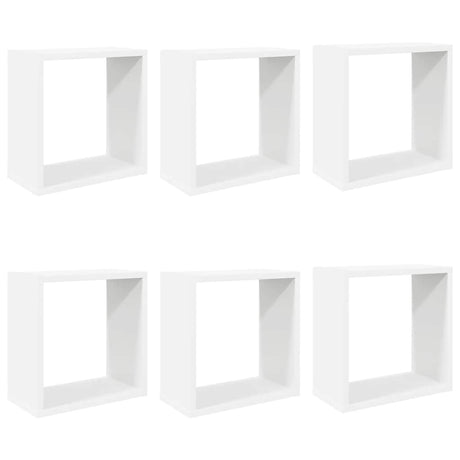 Vidaxl wandschappen kubus 6 st 30x15x30 cm wit