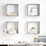 Vidaxl wandschappen kubus 4 st 30x15x30 cm betongrijs