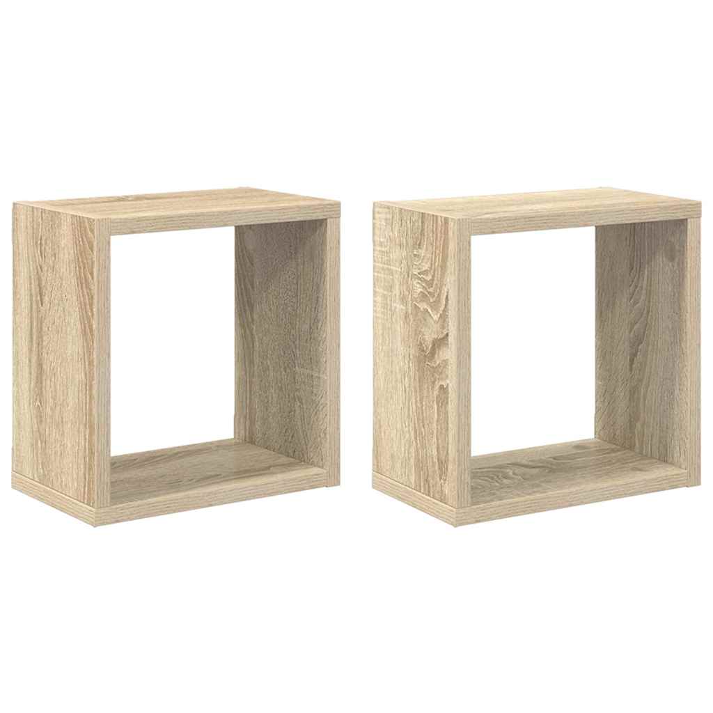 Vidaxl wandschappen kubus 2 st 26x15x26 cm sonoma eikenkleurig