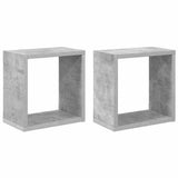 Vidaxl wandschappen kubus 2 st 26x15x26 cm betongrijs