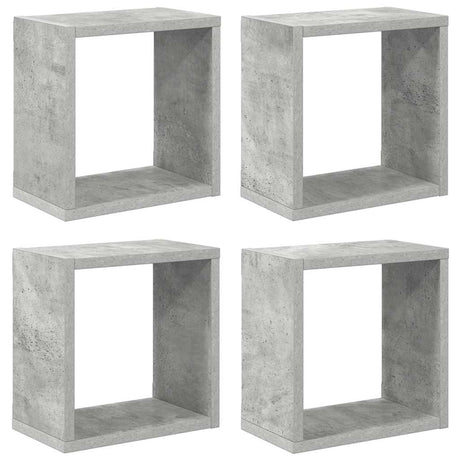 Vidaxl wandschappen kubus 4 st 26x15x26 cm betongrijs