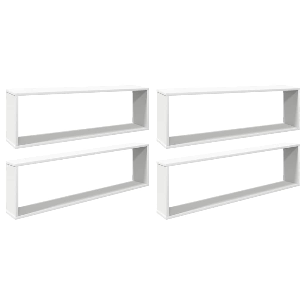 Vidaxl wandschappen kubus 4 st 100x15x30 cm bewerkt hout wit