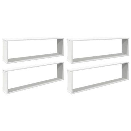 Vidaxl wandschappen kubus 4 st 100x15x30 cm bewerkt hout wit