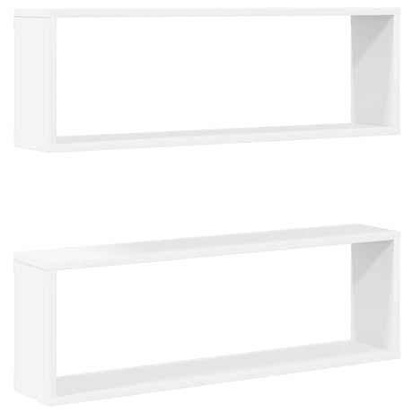 Vidaxl wandschappen kubus 2 st 80x15x26,5 cm bewerkt hout wit