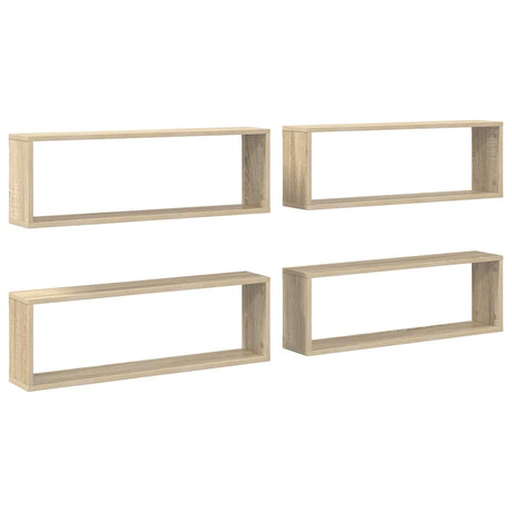 Vidaxl wandschappen kubus 4 st 80x15x26,5 cm bewerkt hout sonoma eiken
