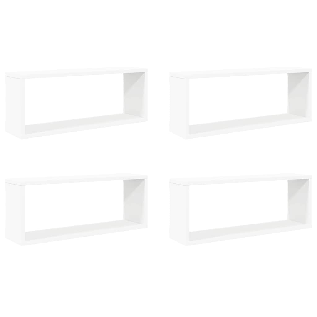 Vidaxl wandschappen kubus 4 st 60x15x23 cm bewerkt hout wit