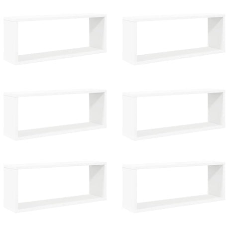 Vidaxl wandschappen kubus 6 st 60x15x23 cm spaanplaat wit