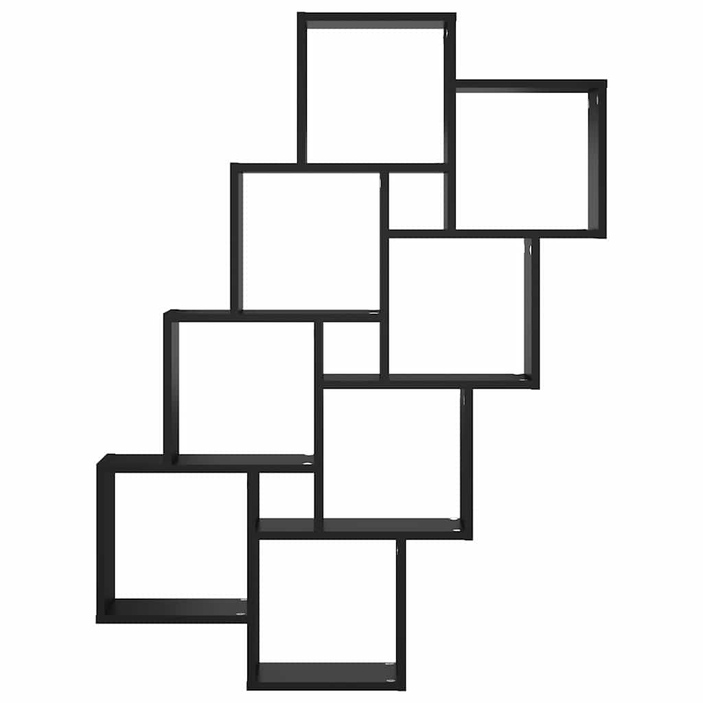 Vidaxl wandschap kubus 90x15x119 cm bewerkt hout zwart