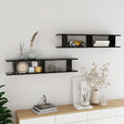 Vidaxl wandschappen 2 st 105x18x20 cm bewerkt hout zwart