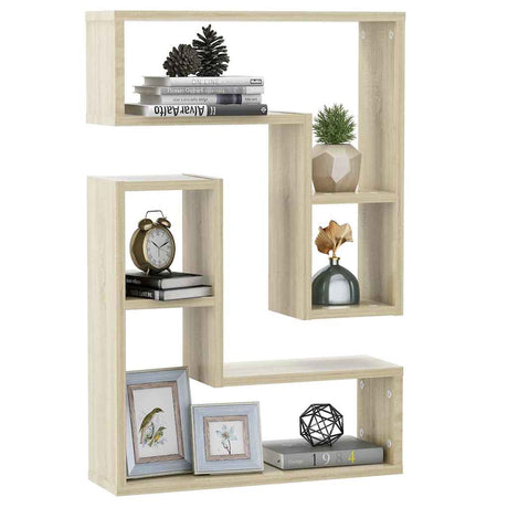 Vidaxl wandschappen 2 st 50x15x50 cm bewerkt hout sonoma eikenkleurig